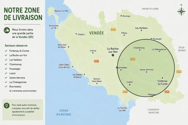 Carte simplifiée de la Vendée.